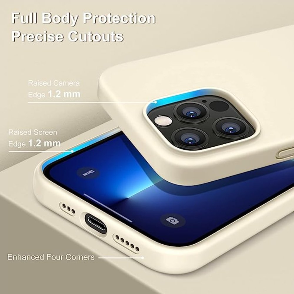 (NWT) iPhone 13 Pro Case, Ultra Slim, Soft Premium Liquid Silicone, Milk White - Picture 4 of 4